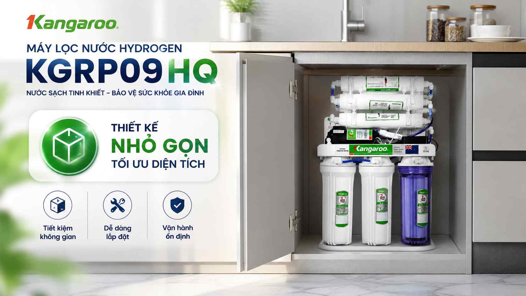 Máy lọc nước Kangaroo KGRP09HQthiết kế nhỏ gọn